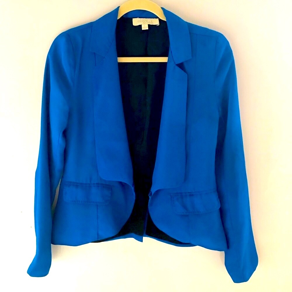 Silky royal blue blazer